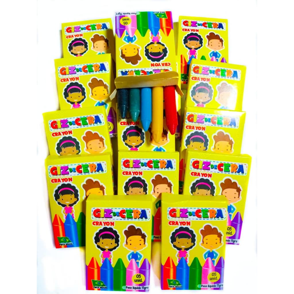 60 Cxs Mini Giz De Cera 5 Cores 5 Cm Colorido Inquebravel Atacado p/ Kit Festa Infantil Lembrancinha