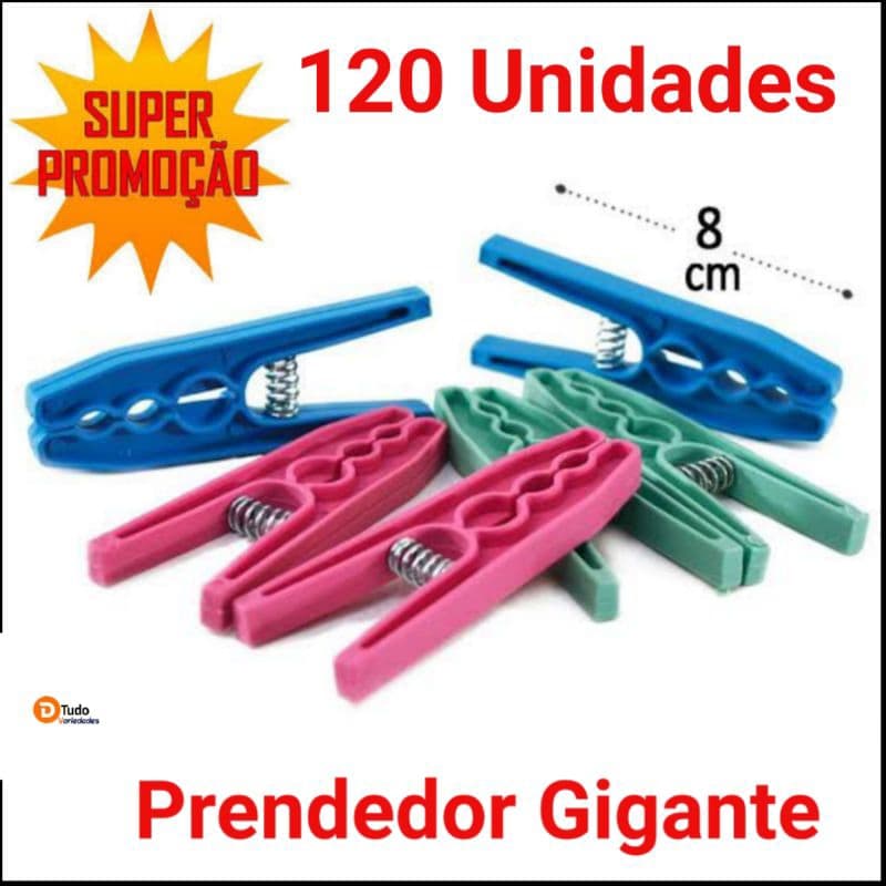 120 Prendedores De Roupas, Plástico