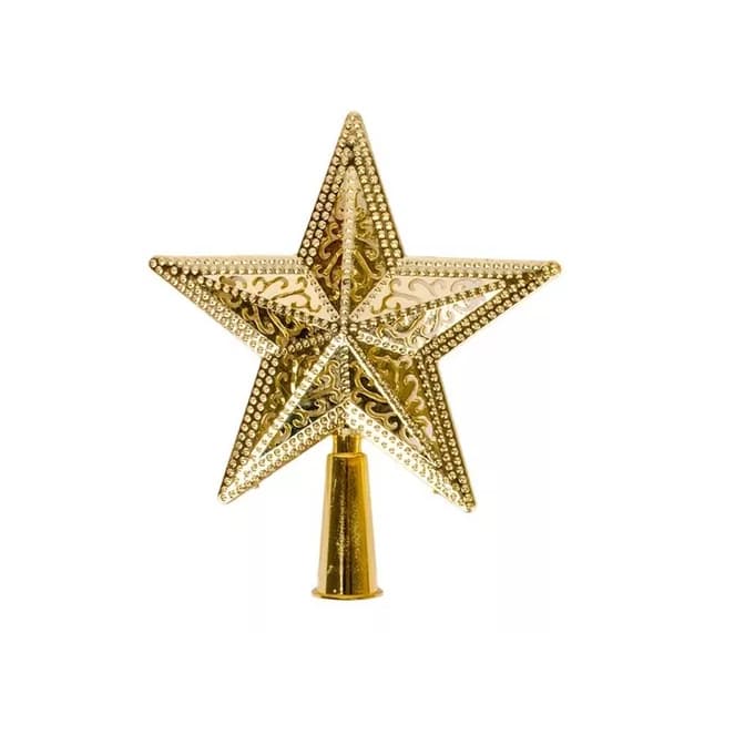 Ponteira Estrela Para Árvore De Natal Enfeite 15 Cm
