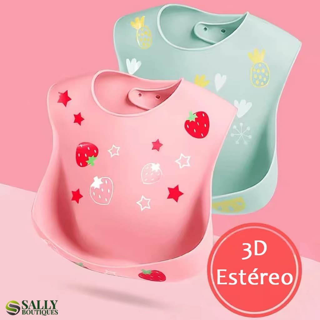 Babador De Silicone Buba Impermeável Babador Menino De Alimentação Para Bebê Infantil Cata Migalhas