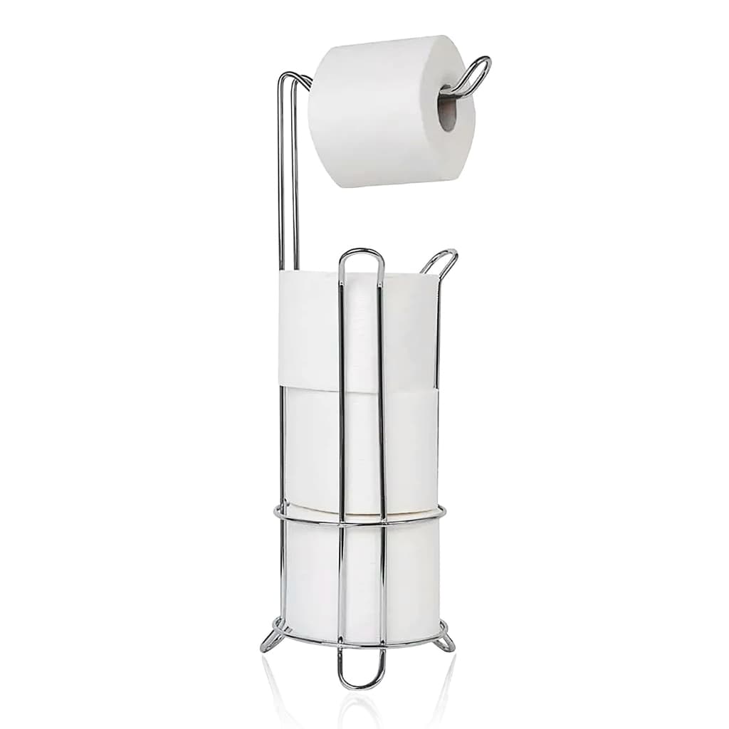 Suporte para Papel Higiênico Cromado  – 4 Rolos –  Estável Não Enferruja