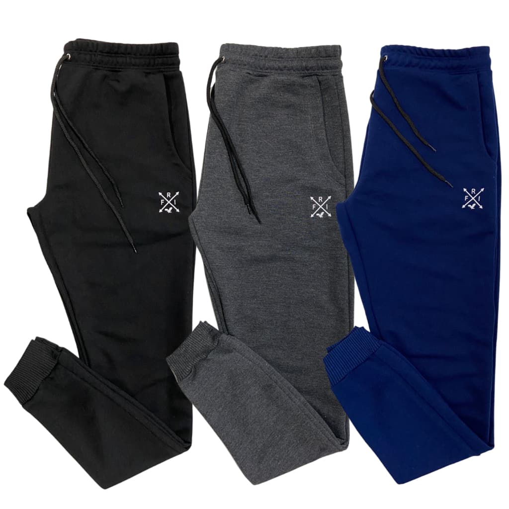 Kit 3 Calças Jogger Masculina Moletom Moletinho Slim