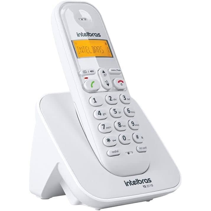 Aparelho Telefone Fixo Sem Fio Intelbras Branco com Bina Identificador Longo Alcance