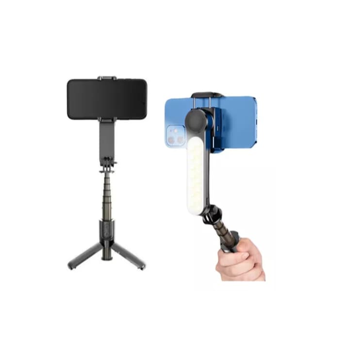 Estabilizador Gimbal Com Led Smartphone Bluetooth Tripé L09