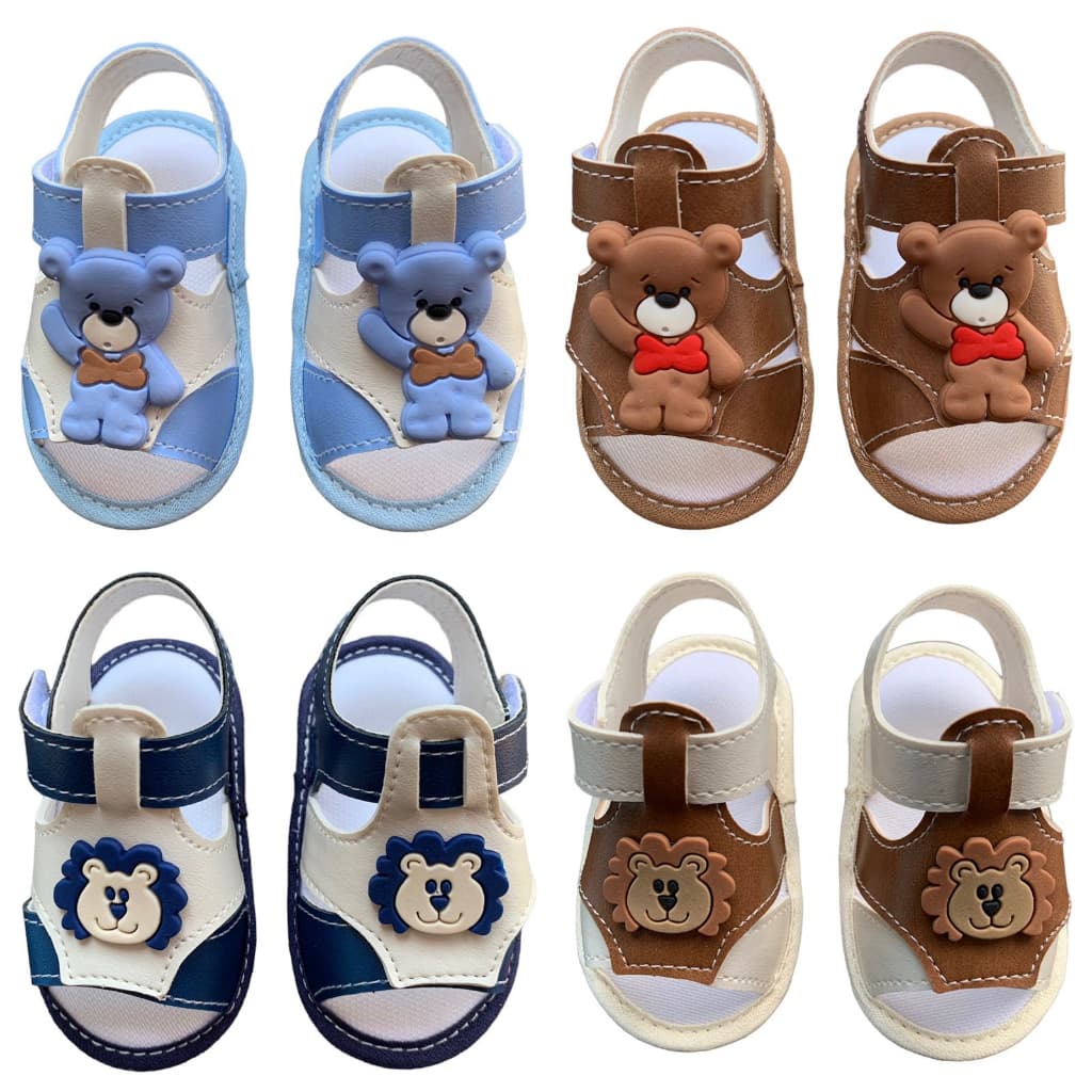 Sandália menino Ursinho Recém Nascido/ bebê direto da fábrica ótima qualidade e acabamento