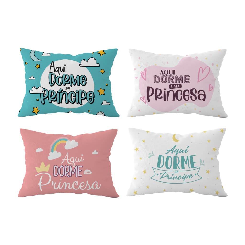 Kit Travesseiro Infantil Silicone e fronha com ziper Almofada Decoração Apronta Entrega