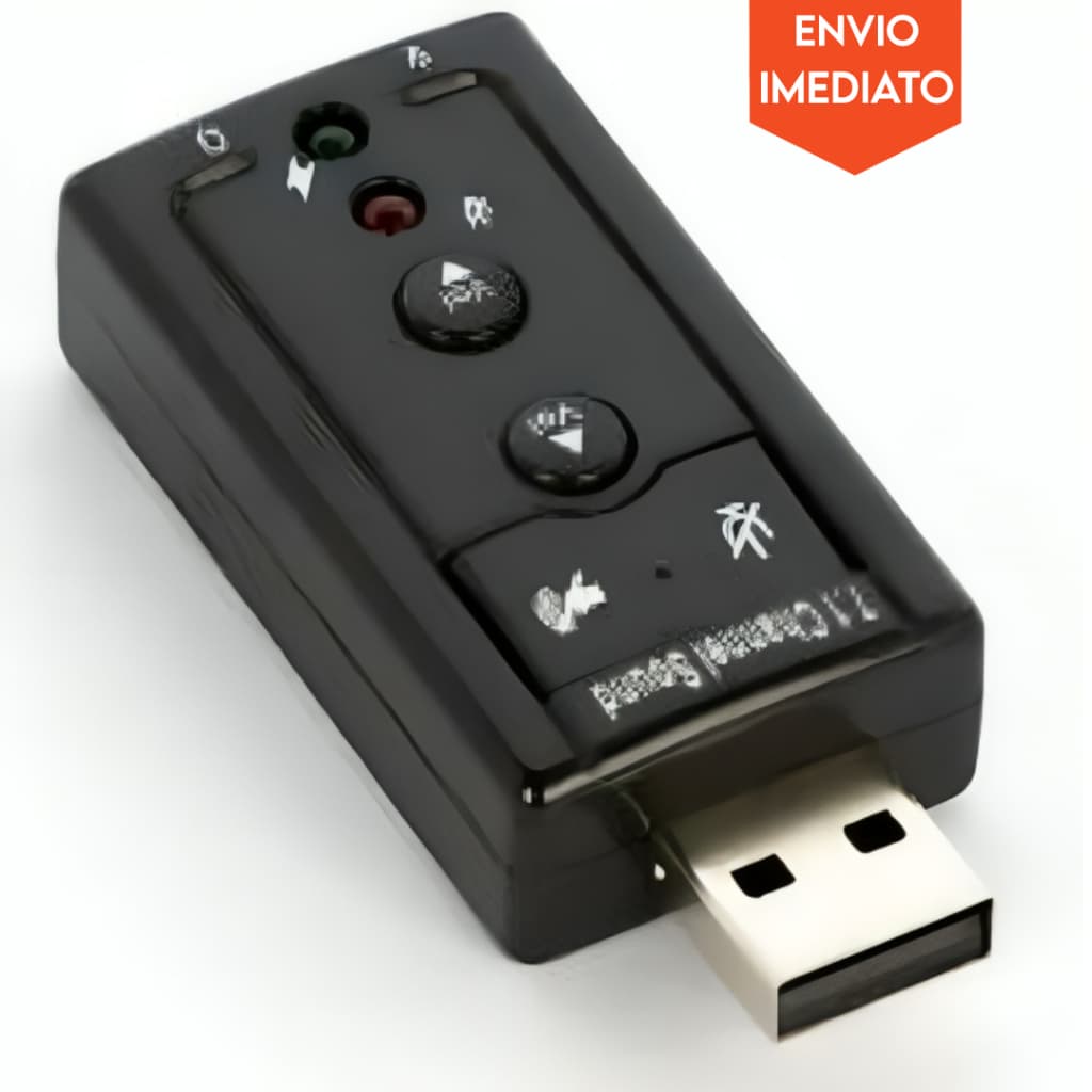 Adaptador de Som 2 P2 para USB 2.0 Externo 7.1-Canais