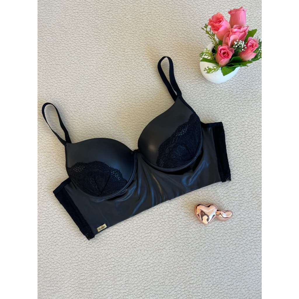 Sutiã Cropped Sol Plus Size Com Bojo e Sutian Rendado e com tecido em Cirre Com Alça Reforçado