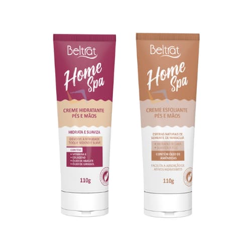 Kit Home Spa Beltrat - Creme Hidratante Pés e Mãos e Creme Esfoliante 110g
