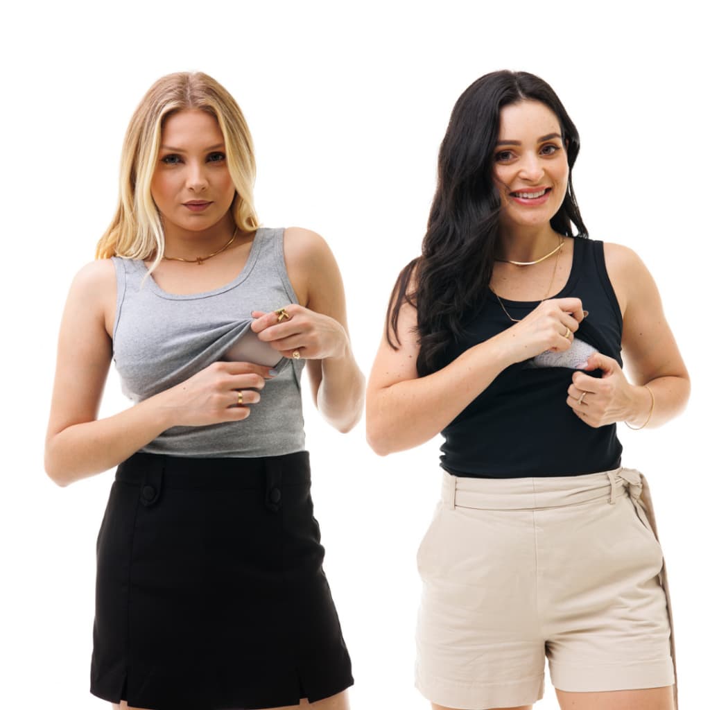 Kit 2 Regatas Com Abertura Para Amamentação ItsBella