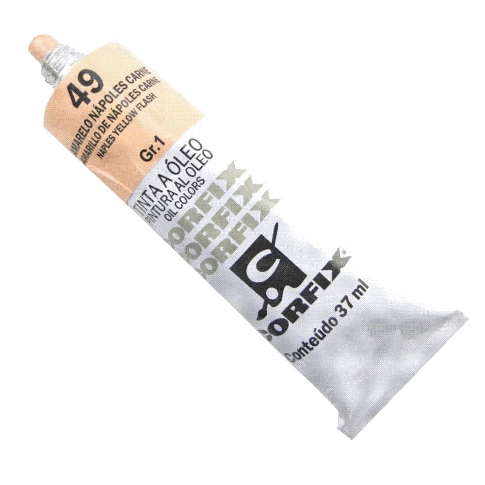 Tinta à Óleo para pintura em tela Corfix Bisnaga Gr.1 - 49 Amarelo Nápoles Carne