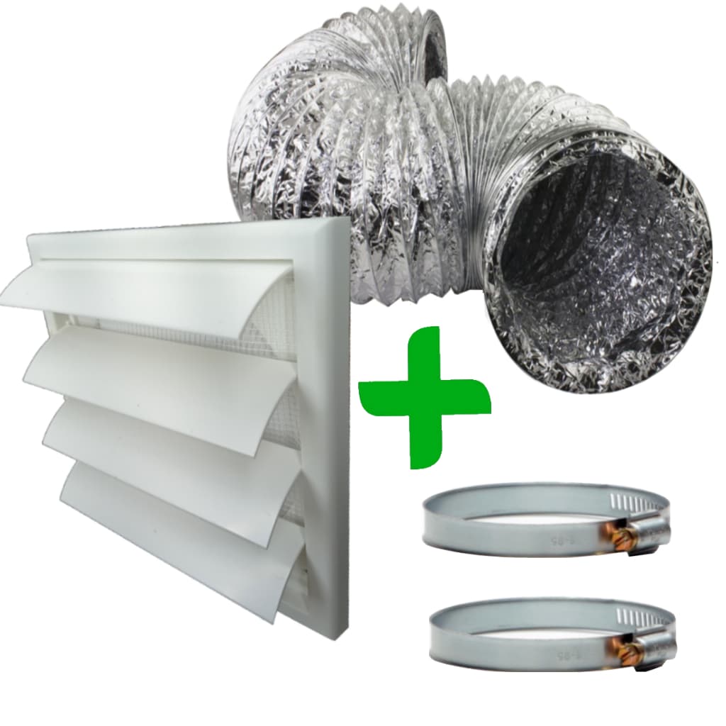 Kit P/ Instalação De Coifas Com Grelha De Exaustão Auto Fechante de 125mm E Duto