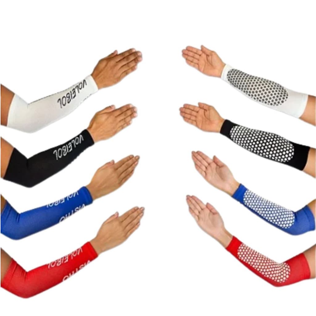Manguito Curto Voleibol - Proteção dos Braços no Vôlei com Aderência - Par - Manguito para Compressão esportiva
