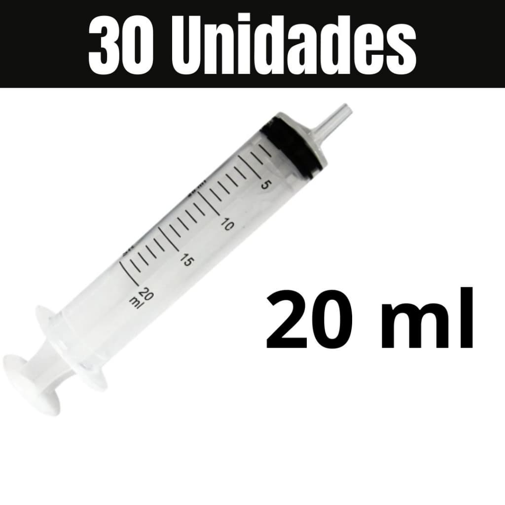 Kit 10 A 30 Un Seringa 20ml Descartável Com Bico Luer Slip Versátil