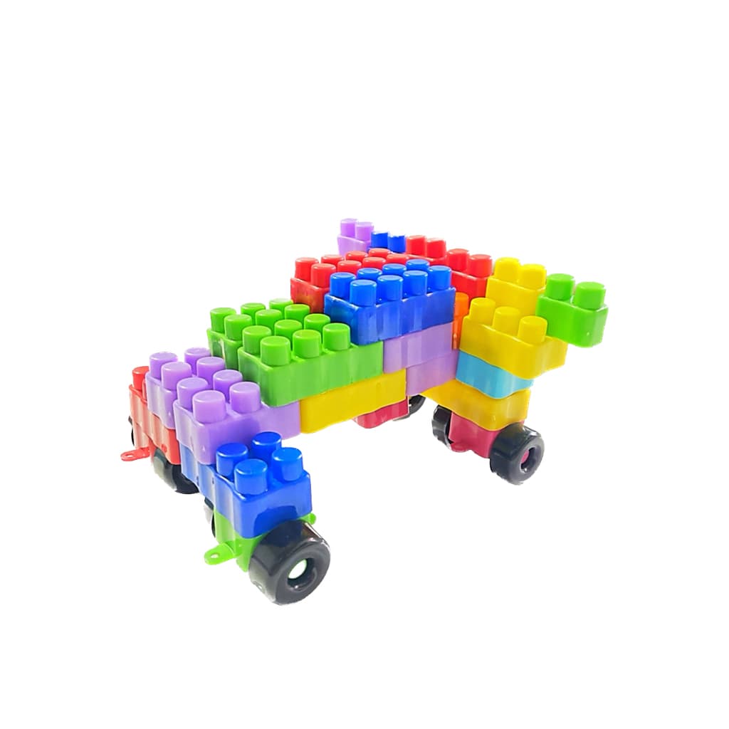 kit de blocos de construção com 168 pecas coloridas + rodinhas