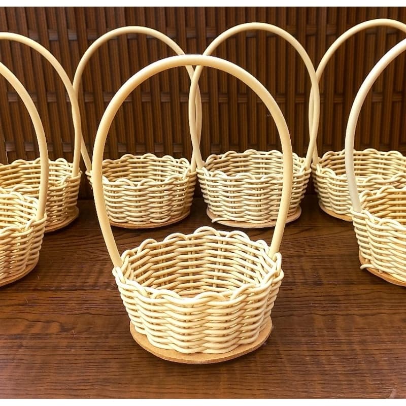 Kit 12 Cesta Fibra Sintética Cesta de Páscoa Presente Natal Cesta Cosméticos
