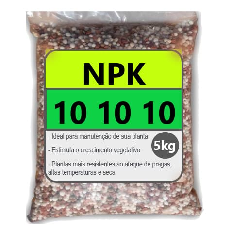 5k Adubo Fertilizante - NPK 10 10 10 - Plantas, Flores, Rosas Deserto, Samambaia
