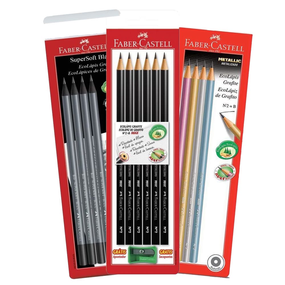 Lápis Preto Grafite Nº 2  - Faber Castell - Escolha o Modelo
