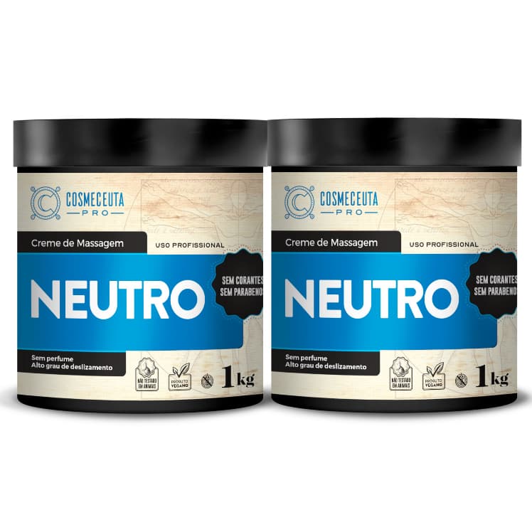 Creme de Massagem Neutro 1kg Cosmeceuta 2 Unidades