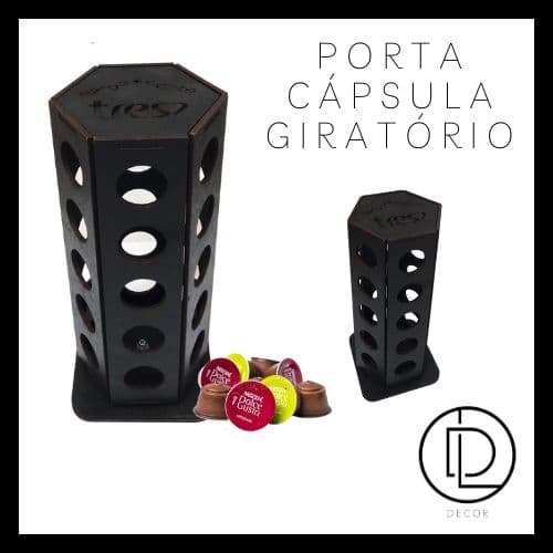 Torre Porta Cápsulas Giratório 360° Cores Variadas / Nespresso / Dolce Gusto / Três Corações
