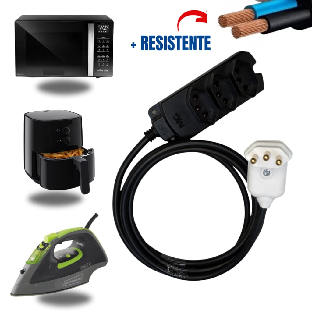 Extensão Elétrica 3 Tomadas 1,5 Metros - 20 Amperes Oferta