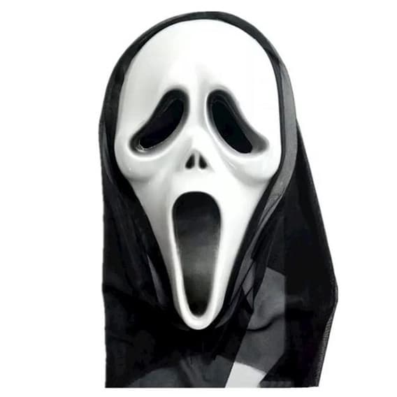 Máscara do Pânico de Plástico com Capuz