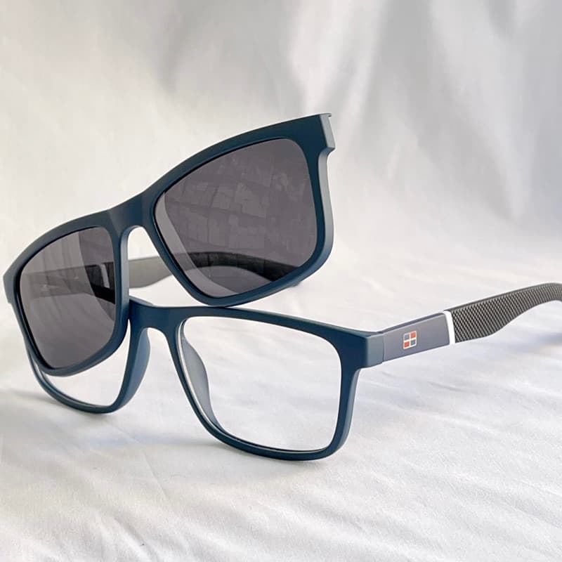 Armação de Óculos Clipon 2 Em 1 Masculino Modelo Novo Tamanho Menor + ESTOJO É FLANELA 6007