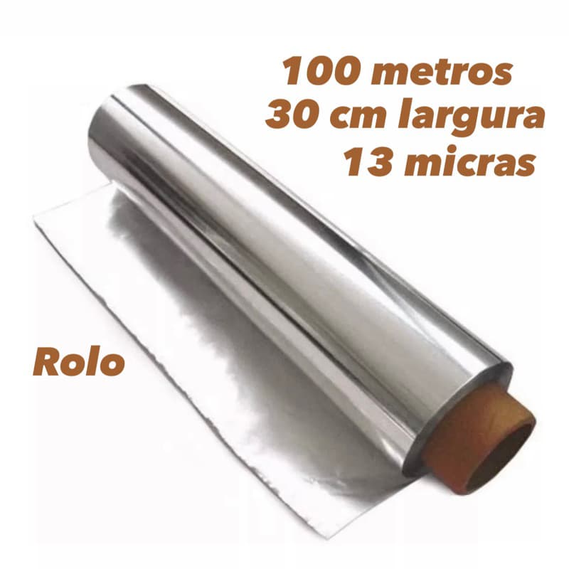 Rolo De Papel Alumínio 30 Cm X 100 Metros COM SERRILHA 13 micras OFF DARNEL (CHOCO)