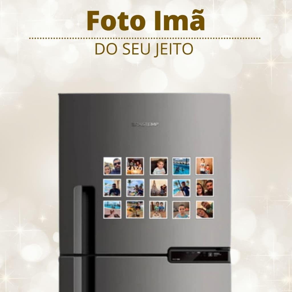 Foto Imã de Geladeira  | Kit de imã de geladeira de 15 , 20, 30, 45 ou 60 unidades | 5x5 cm  PERSONALIZADO