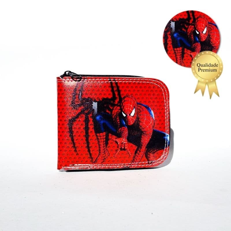 Carteira infantil com ziper Homem Aranha Heróis para Crianças Lançamento