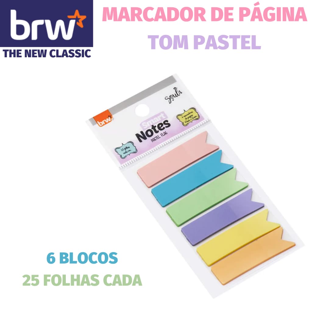 Marcador de Página Adesivo BRW Tons Pastel