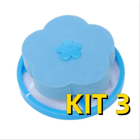 Kit C/3 Coletor Tira Pelos E Fiapos Flutuante Para Máquinas De Lavar Lavadoura Coletor De Pelos Filtro