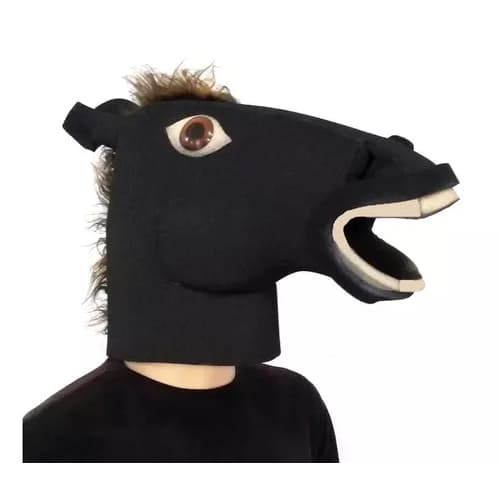 Máscara Cavalo Preto Em Espuma