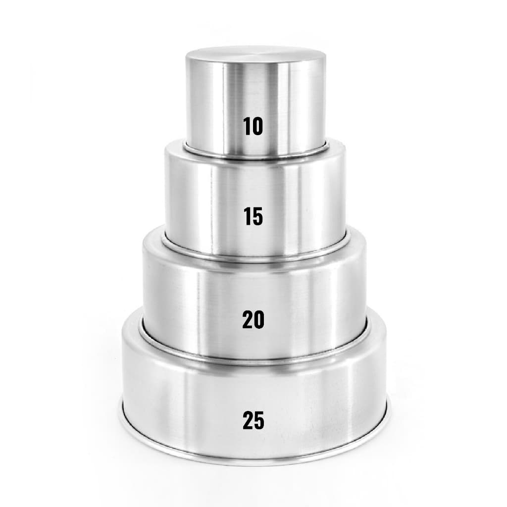 KIT 4  Forma Assadeira Bolo REDONDA ALTA  10 / 15 /20 / 25 x 10 cm  Aluminio - F44