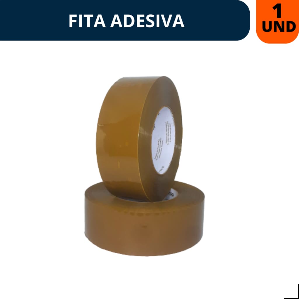 Fita Adesiva Larga Durex 500 Metros Marrom para Embalar Caixas 1 Rolo