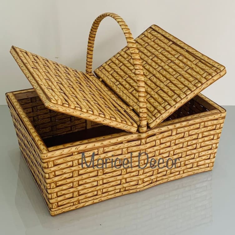 Cesta de Piquenique Fibra Sintética 47x31x19