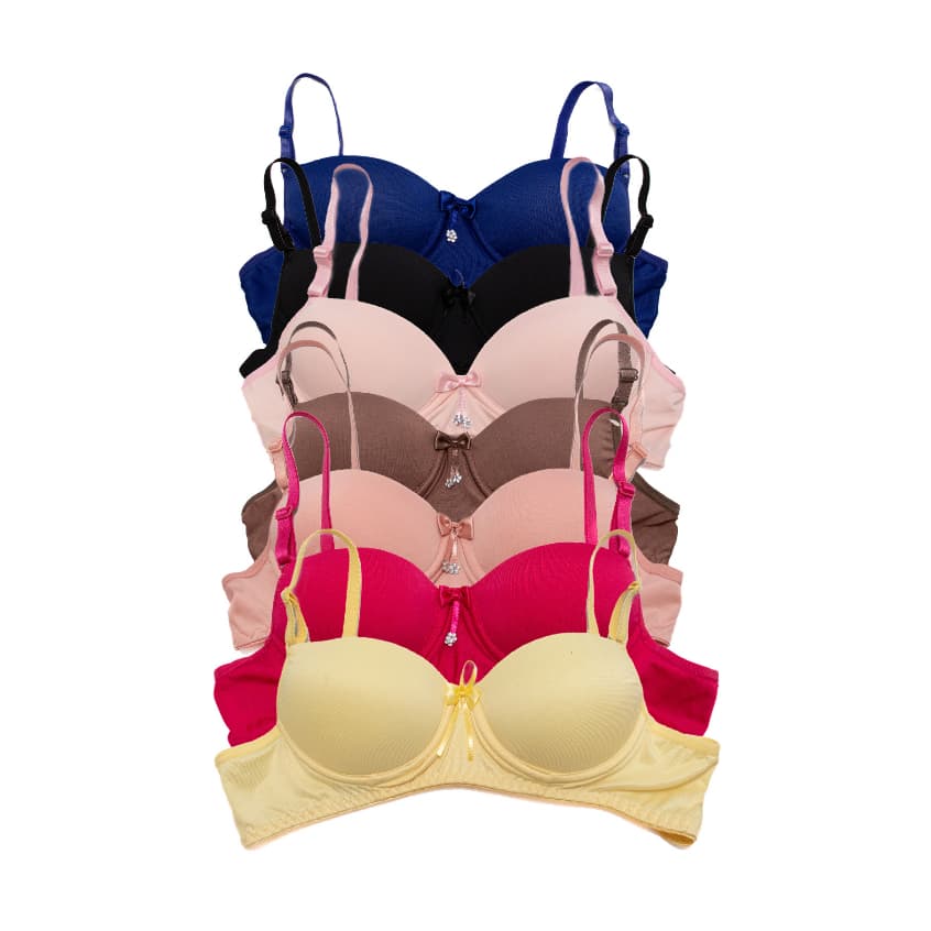 Kit 5 Sutiã  Infantil Menina Moça De Bojo Juvenil Liso  Microfibra