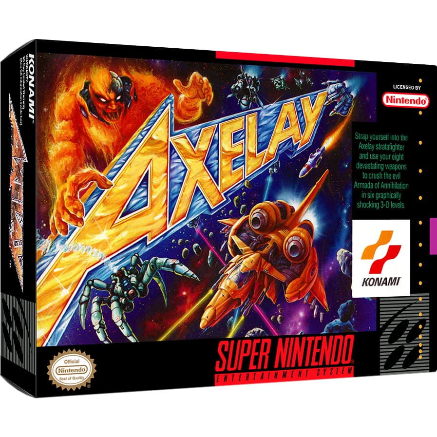 Axelay com caixa e manual Super Nintendo Novo