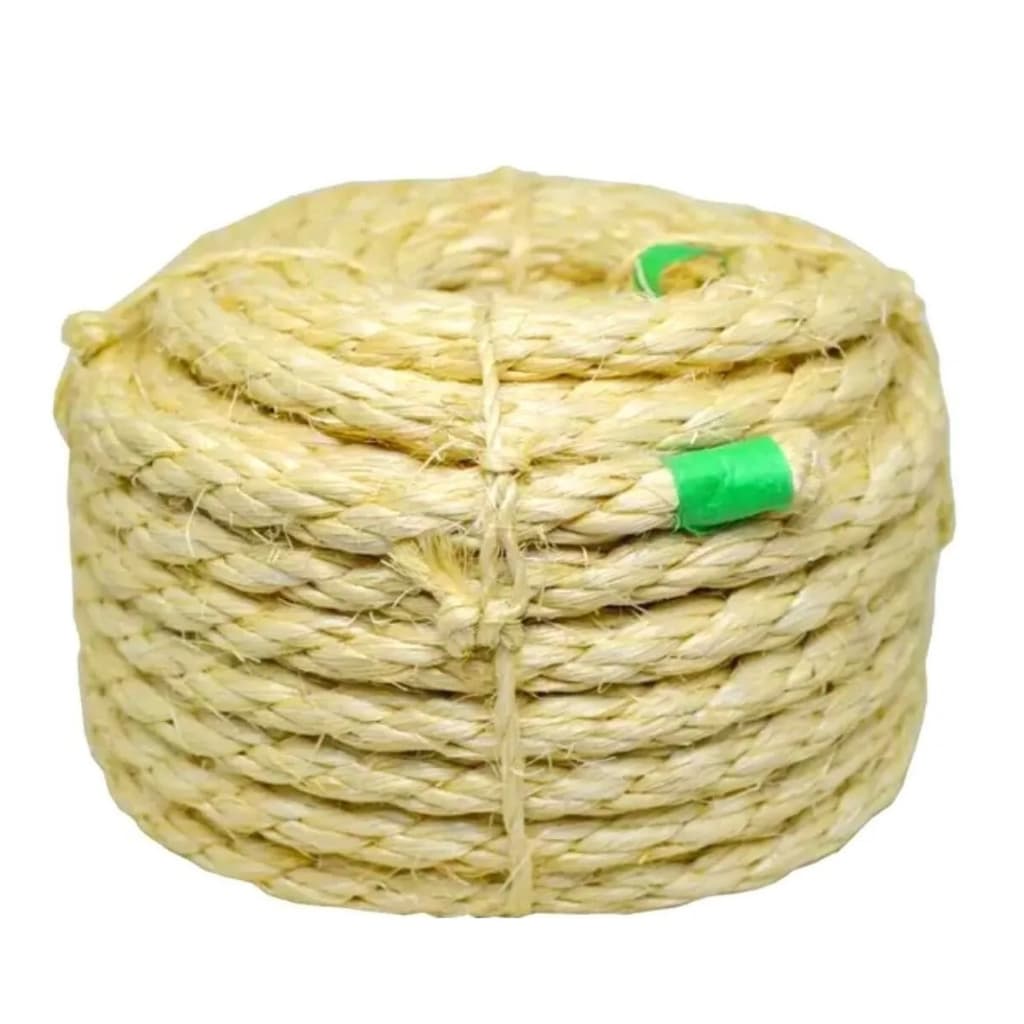 Corda Sisal Natural Resistente Acabamento Fino 10mm 5 Mts