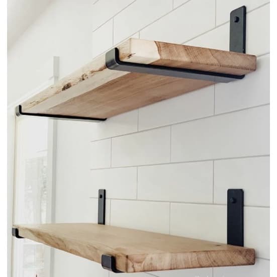 Prateleira Industrial 40x20, 60x20, 80x20 Com 2 Mãos francesas de ferro invertida Decoração rustica.