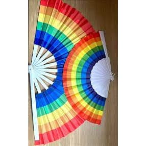 Leque Colorido Tecido Arco Iris Festa Carnaval Parada Gay -  2 Tamanho diferente