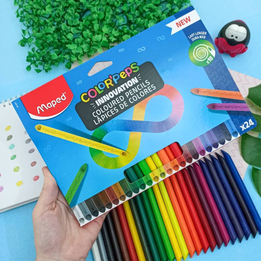 Lápis de Cor Triangular Infinito ColorPeps Infinity 24 Cores - Maped | Lápis resistente