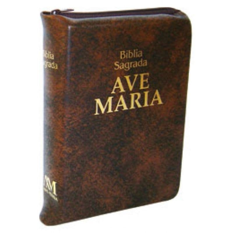 Bíblia Ave Maria Zíper Média Marrom