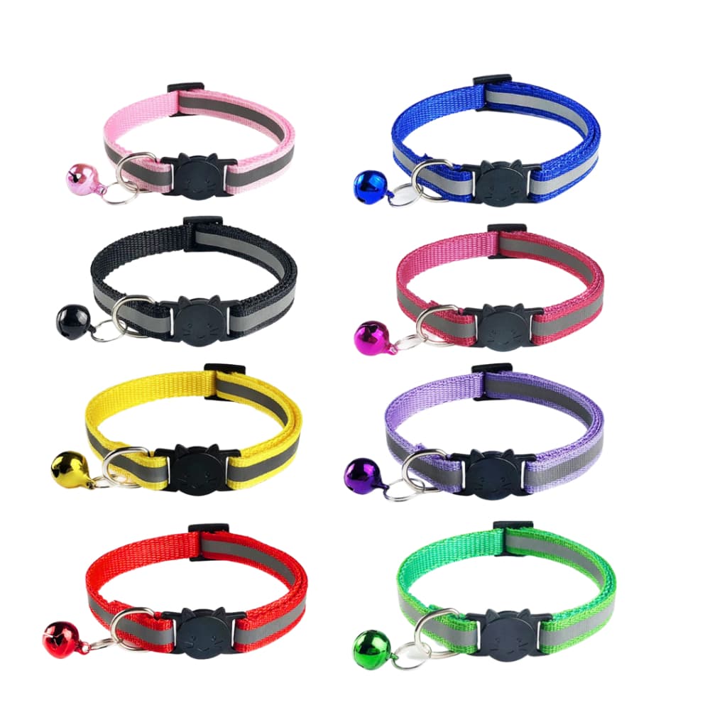 Coleira para Gato Refletiva Ajustável Com Fivela De Segurança Para Gato E Cachorro Pet