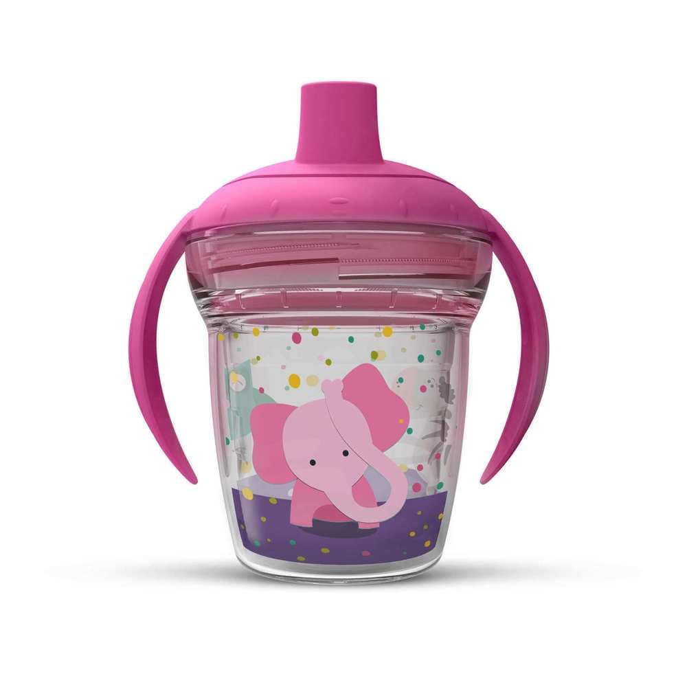 Copo Infantil de Transição Elefante Rosa 170 ml Antivazamento