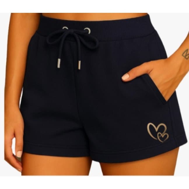 Short Feminino Moletom Flanelado Confortável E Estiloso Coração