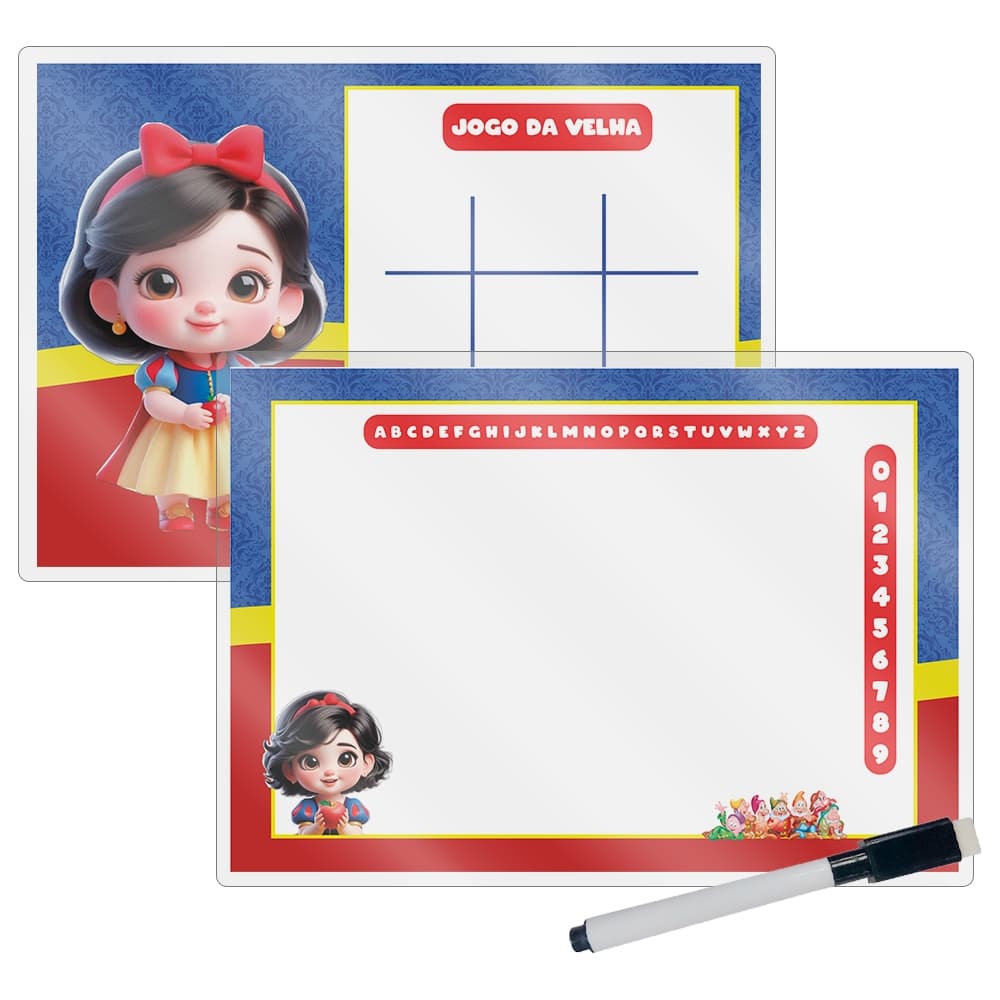 10 Kits de Lousa Mágica no Tema Branca de Neve Baby - PRONTA ENTREGA