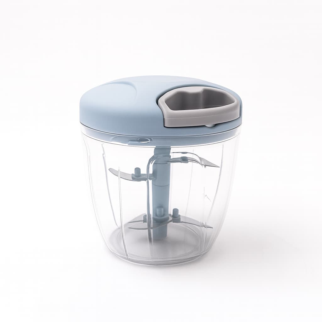 Triturador de Alimentos 900ml 5 Lâminas Inox Afiadas Base Antiderrapante Manual com Corda