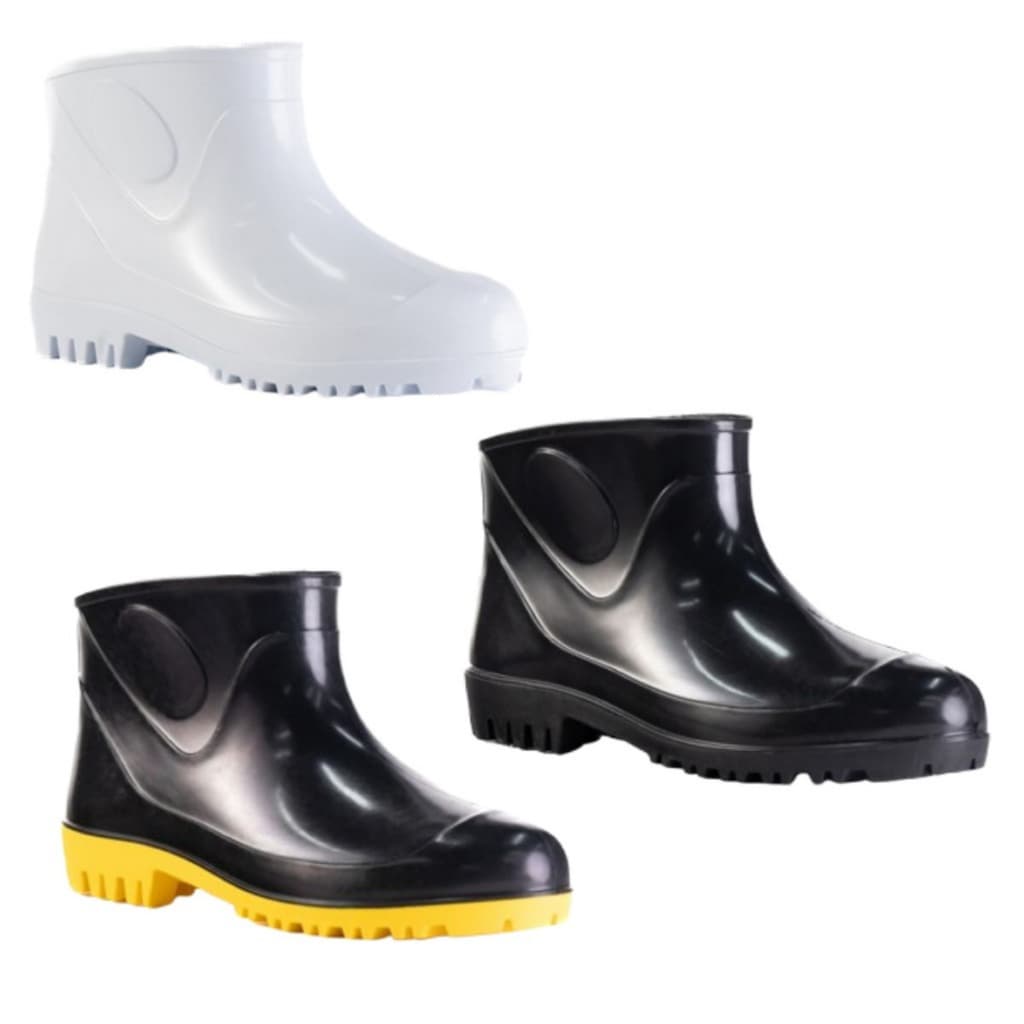 Bota Botinha Galocha Chuva Limpeza Pesca Motoqueiro  Pescaria Motoboy Ciclista Para Chuva PVC Cano Curto