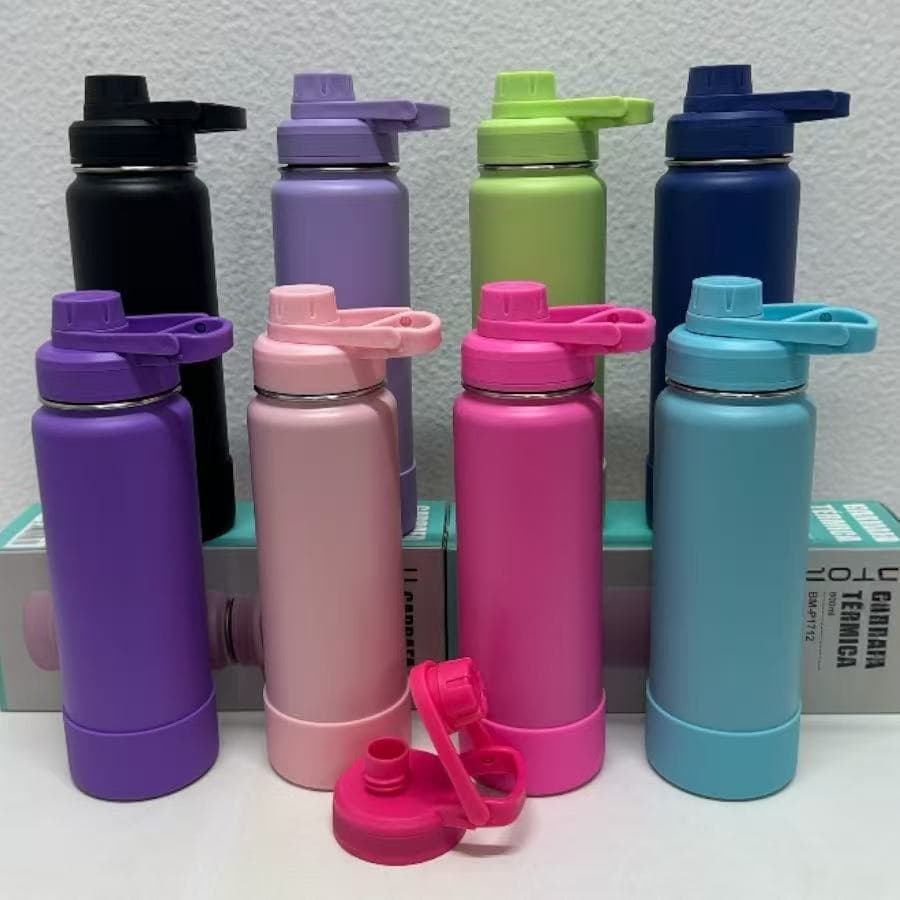 Garrafa Térmica  350ML /600ML /800ML 1000ML  aço inox Vácuo C/ Protetor de silicone